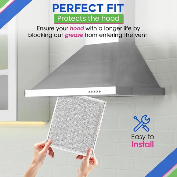 🆕 Range Hood Filter Replacement Kitchen Exhaust Fan Aluminum Mesh Grease Stove - Picture 5 of 6